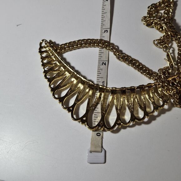 Vintage Avon Gilded Mesh Collar Gold Tone Statement Necklace 16” EUC - Picture 9 of 12
